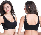 comfy corset bra front cross side buckle lace bras